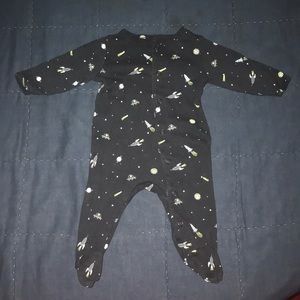 Baby, Black space footie pajamas